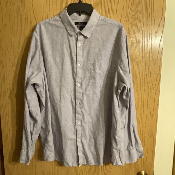 Marc Anthony Other - Marc Anthony Slim‎ Fit Luxury Collard Button Up Linen Shirt Purple Size 2XL